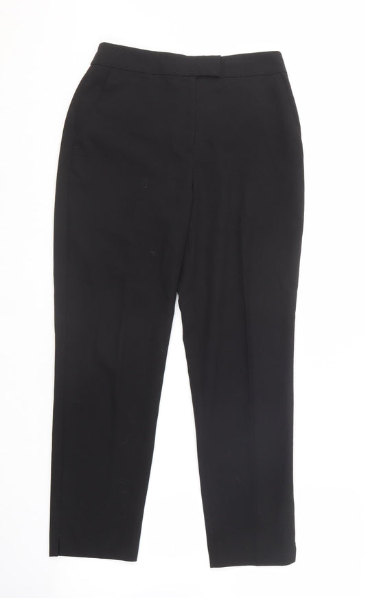 Topshop Womens Black  Polyester Carrot Trousers Size 8 L24 in Regular