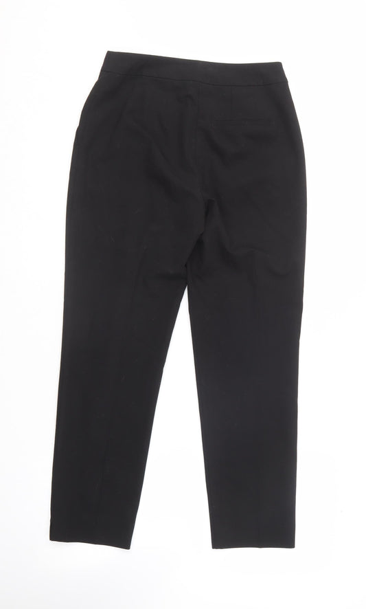Topshop Womens Black  Polyester Carrot Trousers Size 8 L24 in Regular