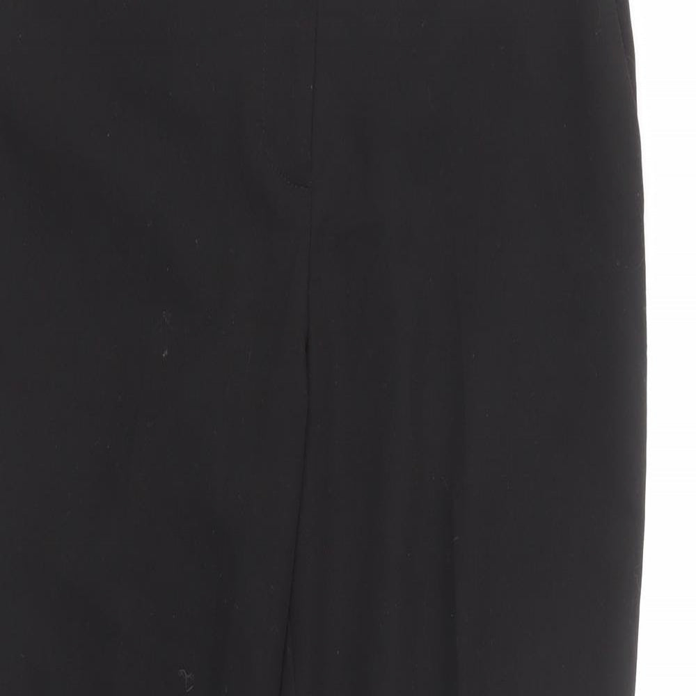 Topshop Womens Black  Polyester Carrot Trousers Size 8 L24 in Regular