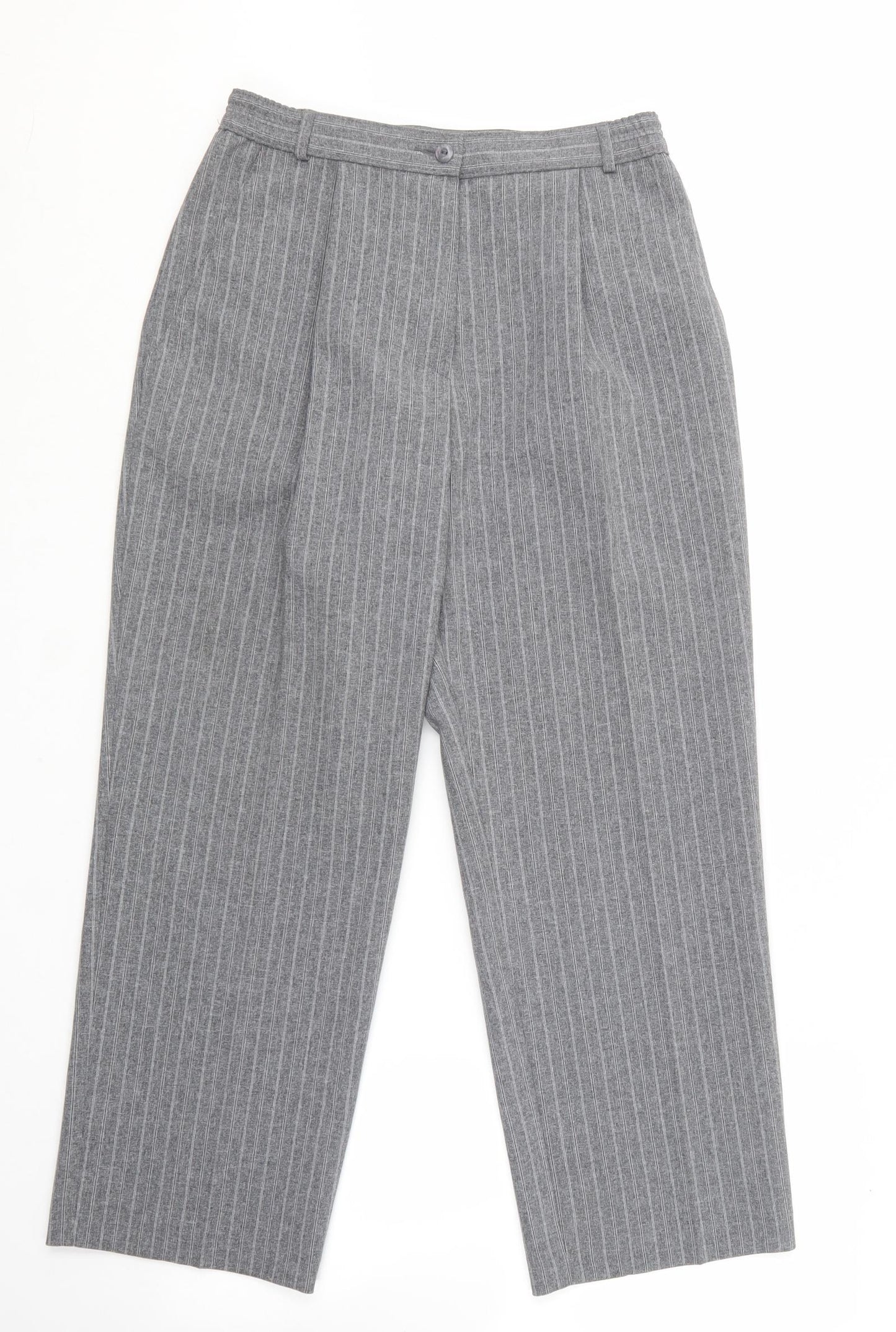 Womens UK Size 12 Marks and Spencer Regular Fit Dress Pants Grey Trousers