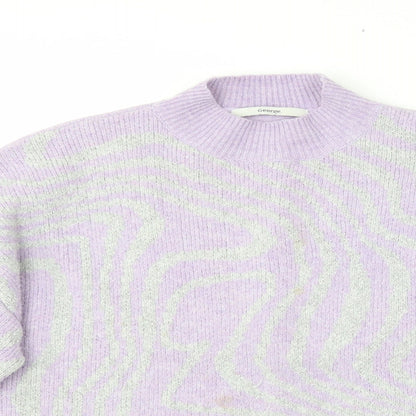 George Womens Purple Crew Neck Animal Print Polyester Pullover Jumper Size M   - 12/14