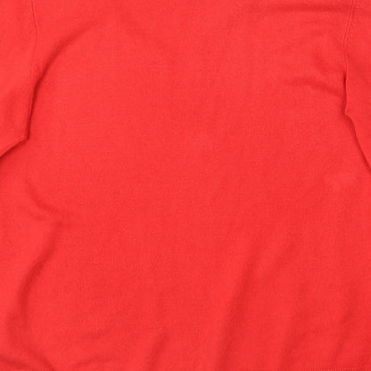 BHS Womens Red V-Neck  Acrylic Pullover Jumper Size 16
