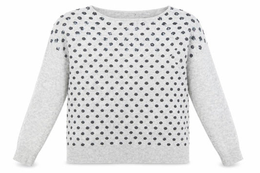 Womens UK Size 12 Mini velvet Grey Pullover Jumper