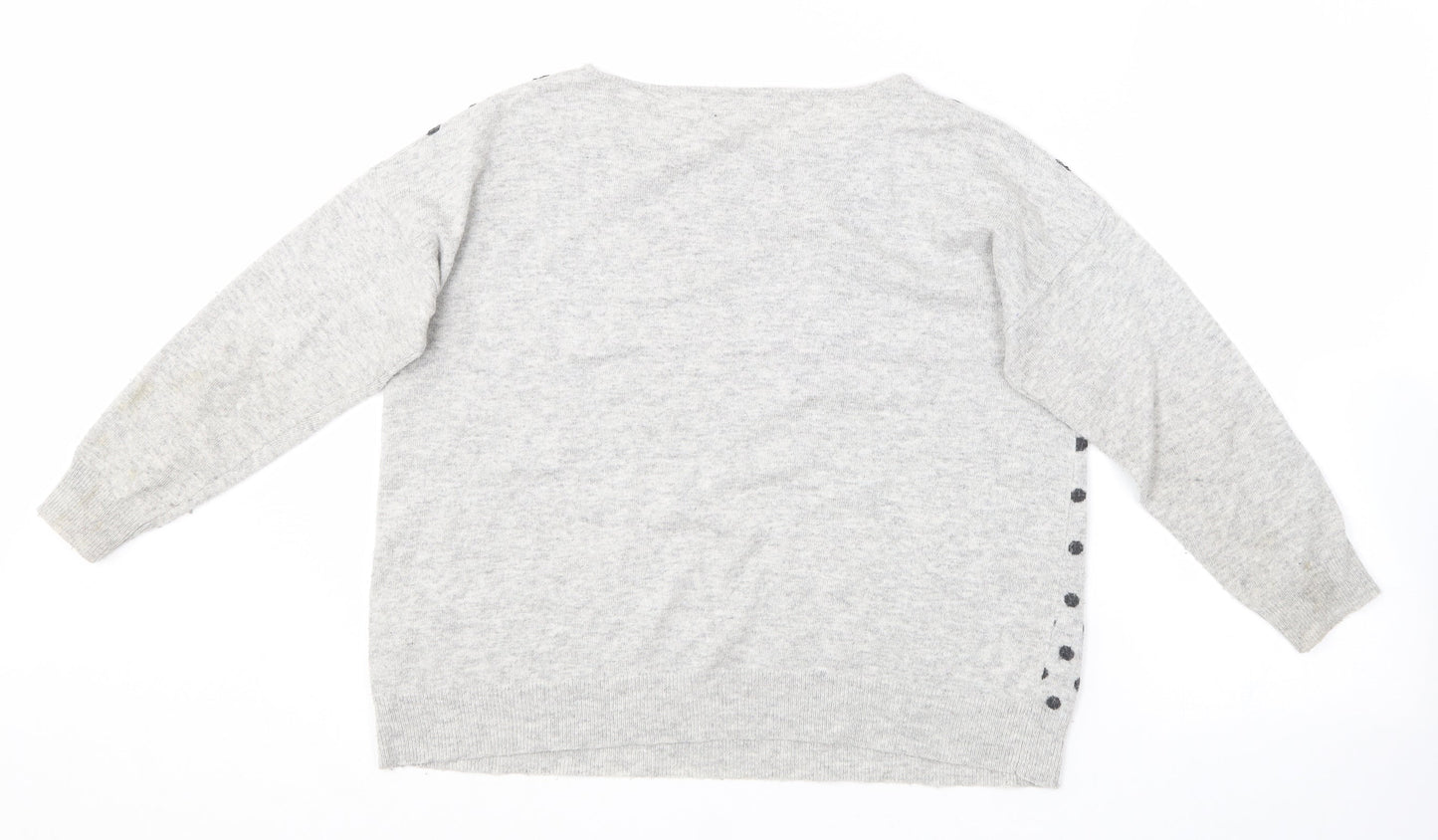 Womens UK Size 12 Mini velvet Grey Pullover Jumper