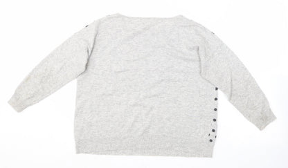 Womens UK Size 12 Mini velvet Grey Pullover Jumper