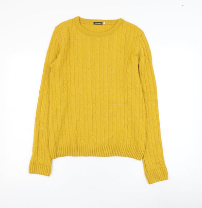 Womens UK Size S Chemistry Yellow Pullover Jumper
