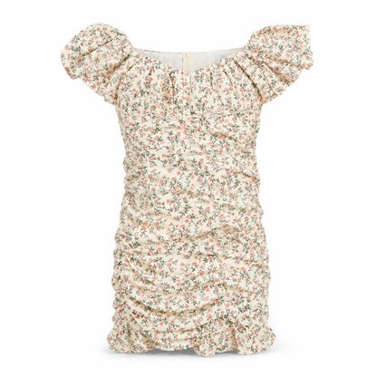 Nasty Gal Womens Beige Floral Polyester Pencil Dress  Size 8  Off the Shoulder Zip