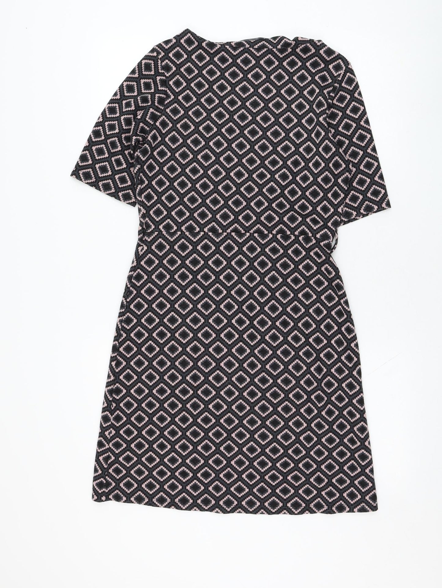 NEXT Womens Blue Geometric Polyester Shift  Size 8  Round Neck Pullover