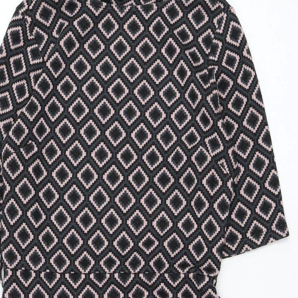 NEXT Womens Blue Geometric Polyester Shift  Size 8  Round Neck Pullover