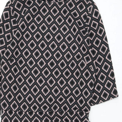 NEXT Womens Blue Geometric Polyester Shift  Size 8  Round Neck Pullover