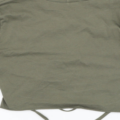 Womens UK Size S Stylewise Green Cropped T-Shirt
