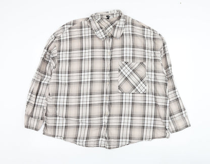 Mens UK Size L Divided by H&M Beige  Button-Up Long Sleeve Casual Shirt