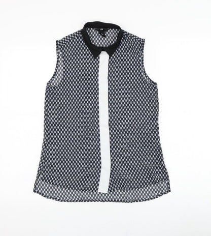 Womens UK Size 4 H&M Blue Basic Blouse