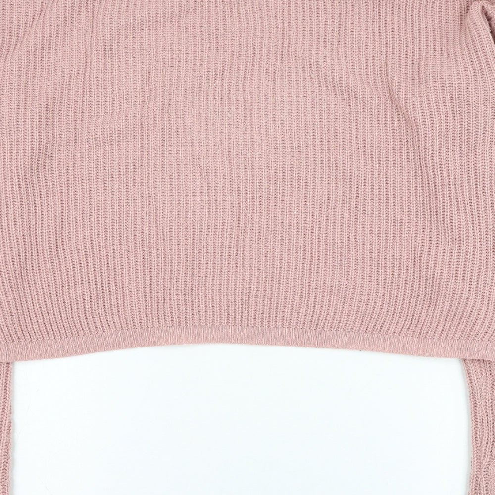 SheIn Womens Pink Round Neck  Acrylic Pullover Jumper Size 10