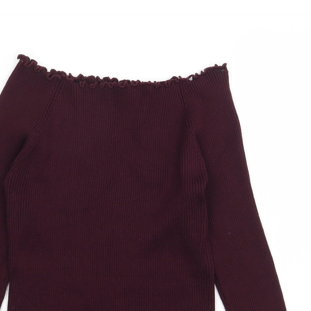 Jon & Anna Womens Purple Scoop Neck  Cotton Pullover Jumper Size XL   - Ribbed