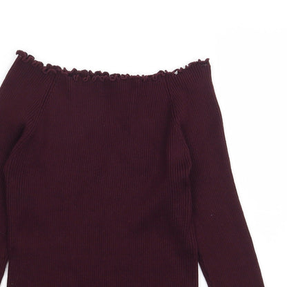 Jon & Anna Womens Purple Scoop Neck  Cotton Pullover Jumper Size XL   - Ribbed