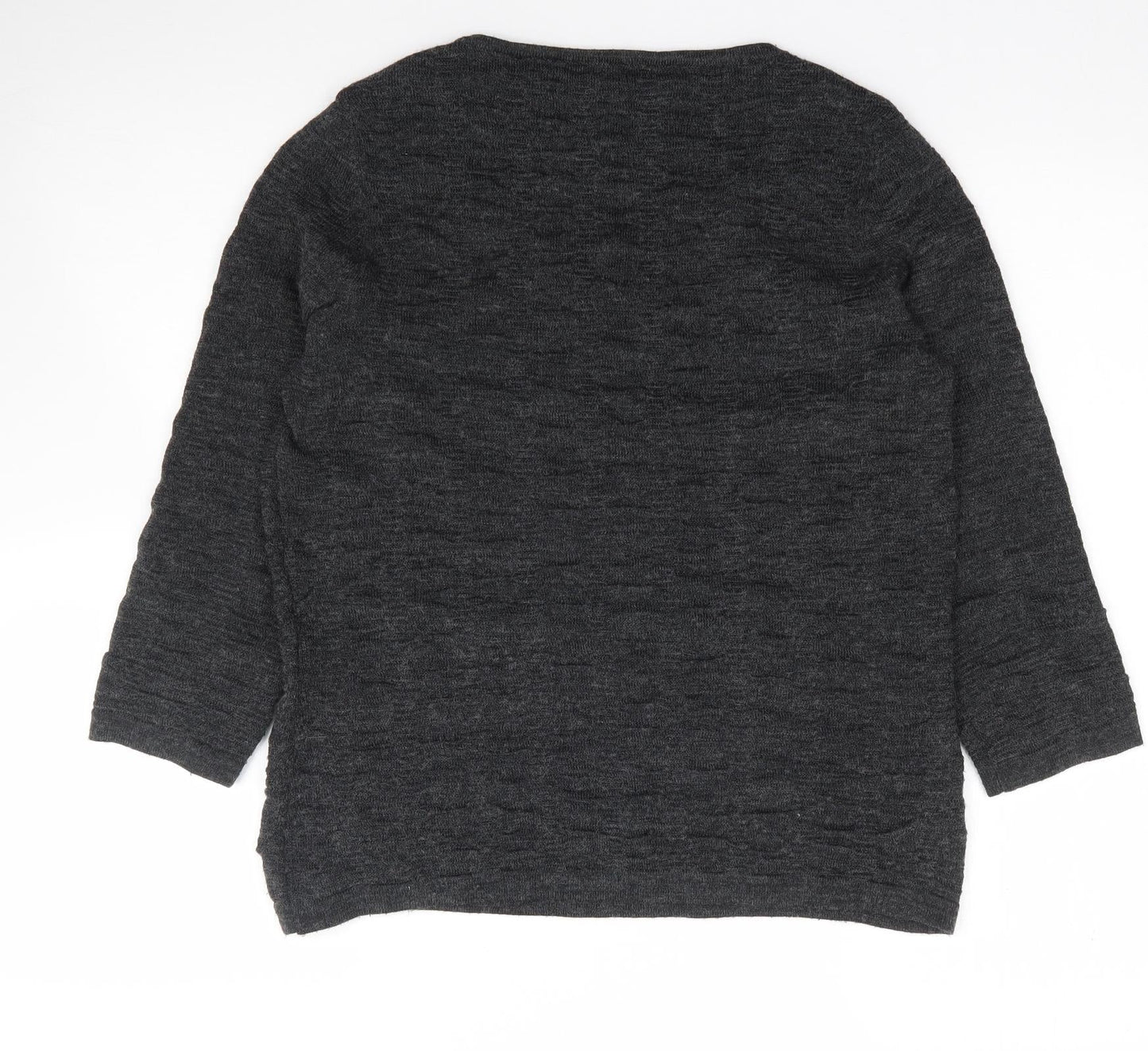 CC Womens Grey Round Neck  Acrylic Pullover Jumper Size M
