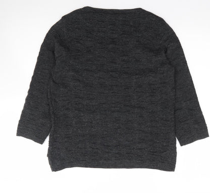 CC Womens Grey Round Neck  Acrylic Pullover Jumper Size M