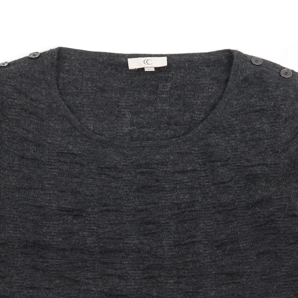 CC Womens Grey Round Neck  Acrylic Pullover Jumper Size M