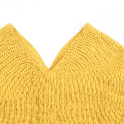 Womens UK Size S New Look Yellow Pullover Jumper