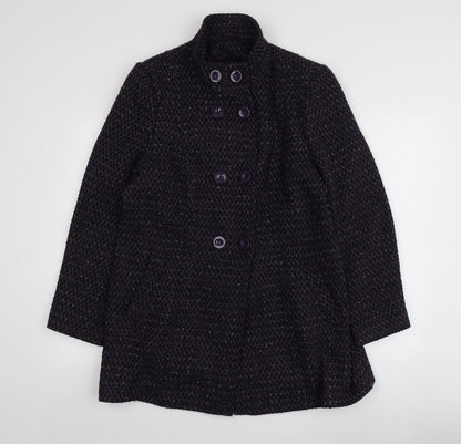 EWM Womens Purple   Overcoat Coat Size S