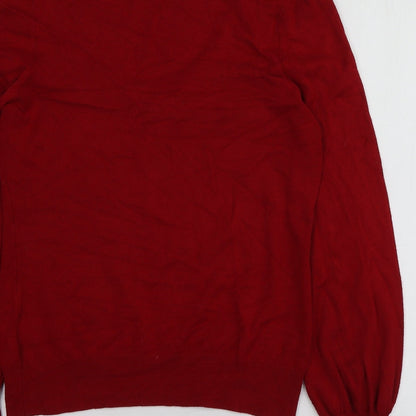 Phose Eight Womens Red V-Neck  Viscose Pullover Jumper Size 12