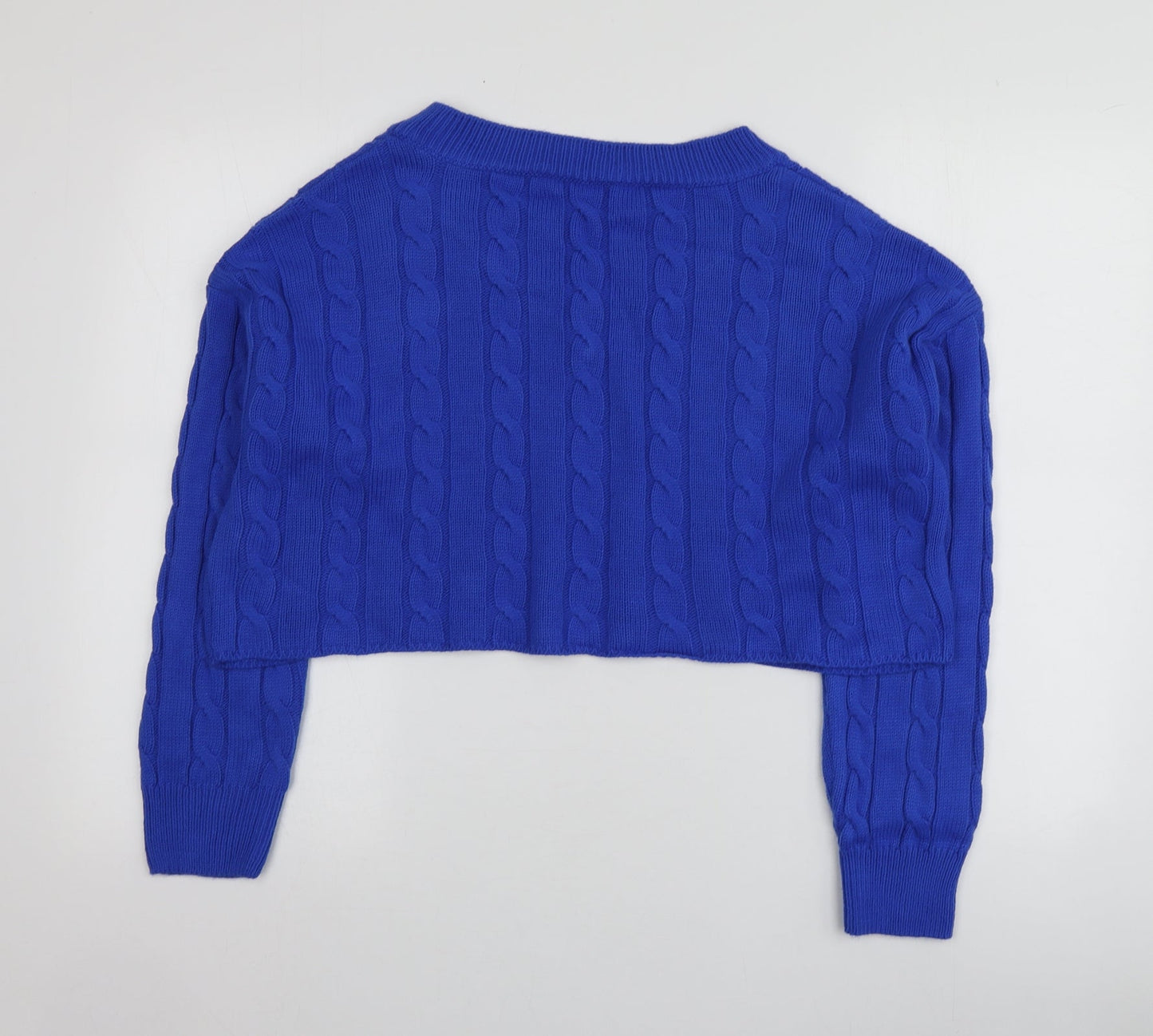 Primark Womens Blue V-Neck  Acrylic Pullover Jumper Size M