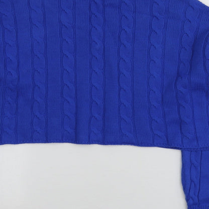 Primark Womens Blue V-Neck  Acrylic Pullover Jumper Size M