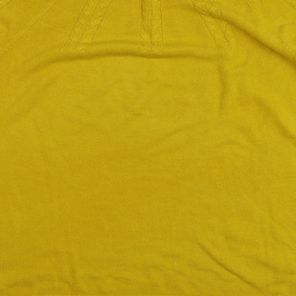 TU Womens Yellow Round Neck  Acrylic Pullover Jumper Size 14