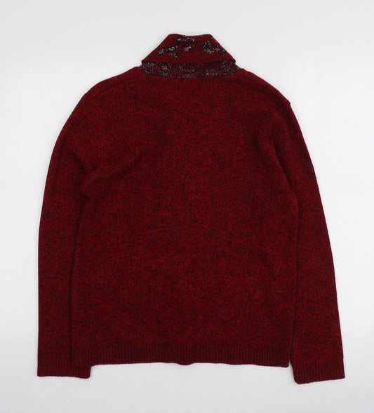 Womens UK Size S Mia Moda Red Pullover Jumper