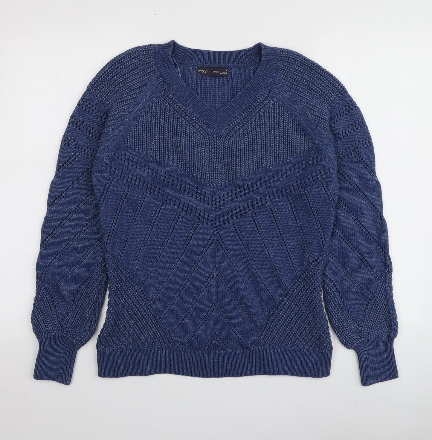 Womens UK Size S M&S Blue Pullover Jumper