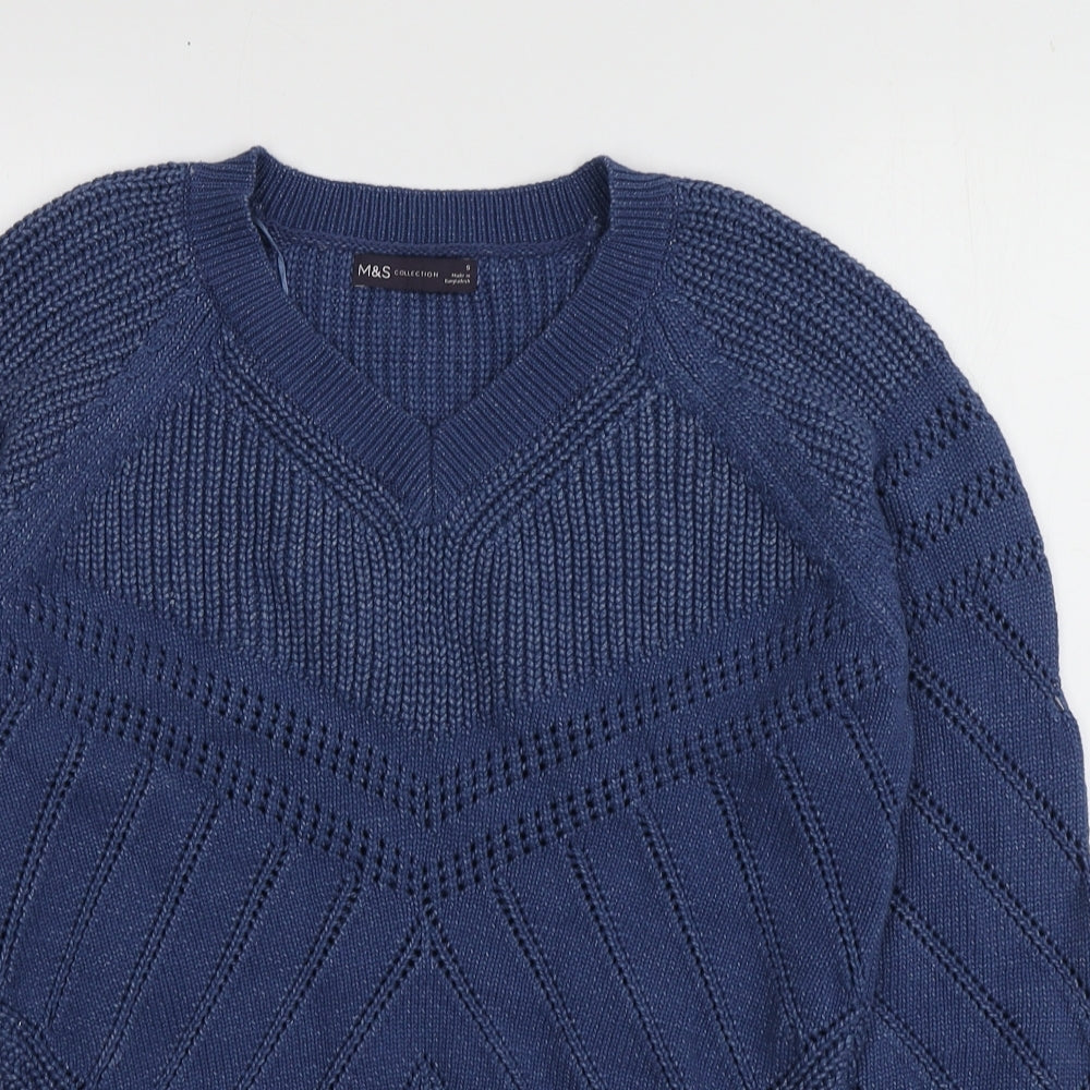 Womens UK Size S M&S Blue Pullover Jumper