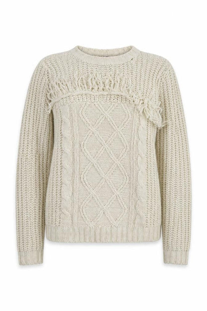 Brave Soul Womens Beige Round Neck  Acrylic Pullover Jumper Size S