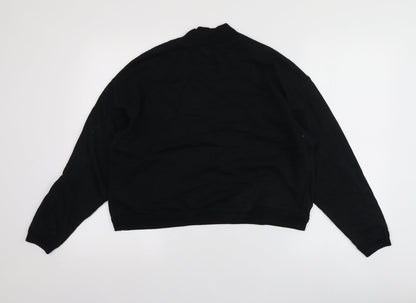 St Michael Womens Black Geometric 100% Cotton Pullover Sweatshirt Size 10