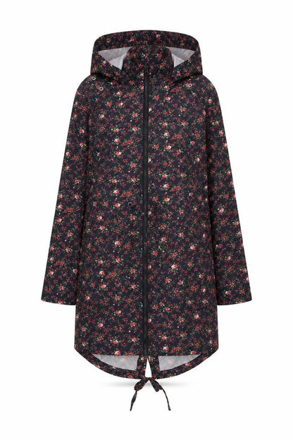 Womens UK Size S Papaya Black Parka Coat
