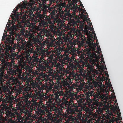 Papaya Womens Black Floral  Parka Jacket Size S