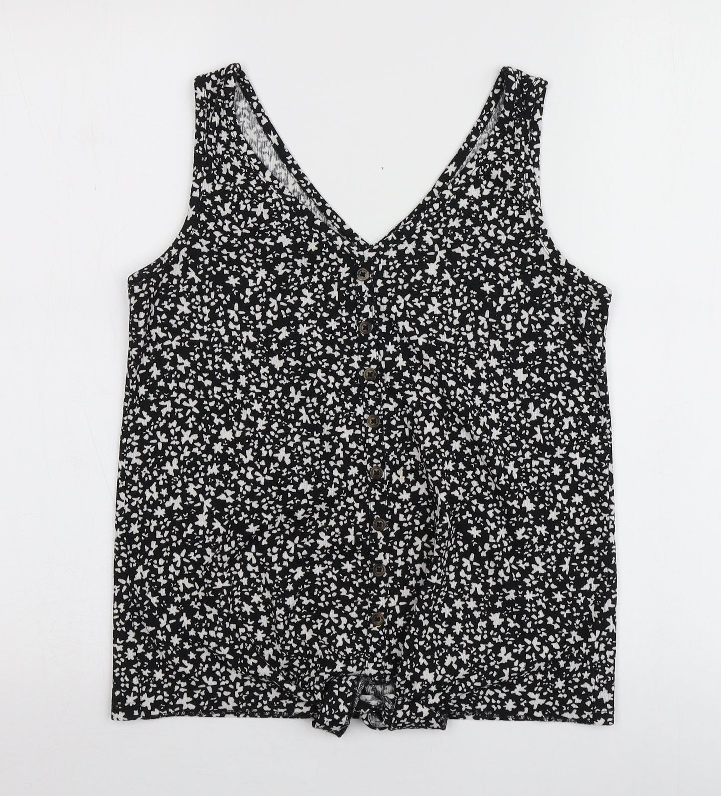 Womens UK Size S Dunnes Stores Black Basic T-Shirt