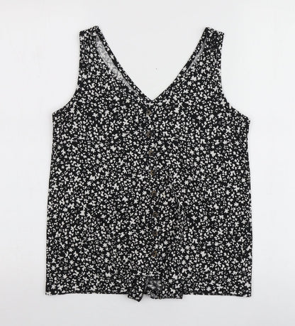 Womens UK Size S Dunnes Stores Black Basic T-Shirt