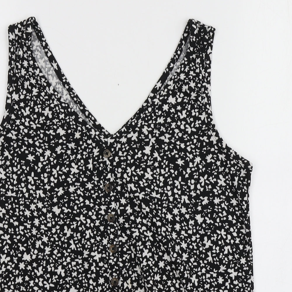 Womens UK Size S Dunnes Stores Black Basic T-Shirt
