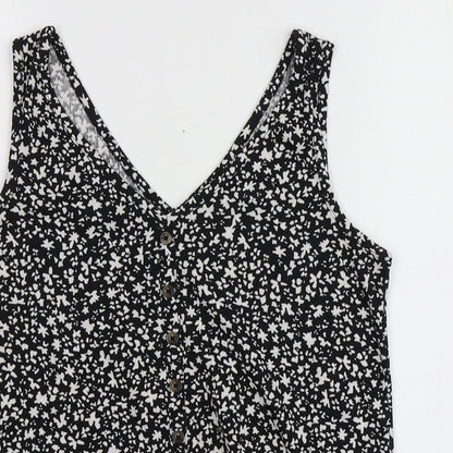 Womens UK Size S Dunnes Stores Black Basic T-Shirt