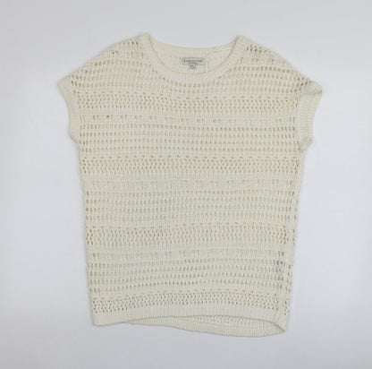 F&F Womens Ivory Round Neck  Acrylic Pullover Jumper Size 6