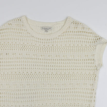 F&F Womens Ivory Round Neck  Acrylic Pullover Jumper Size 6