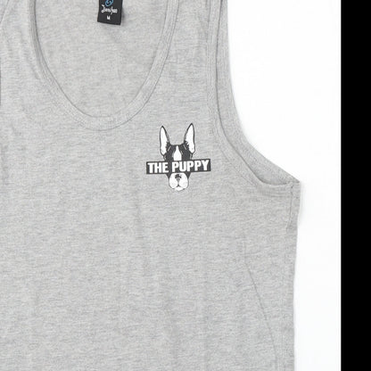 Jienihao Womens Grey  Cotton Basic Tank Size M Round Neck