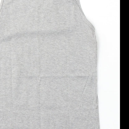 Jienihao Womens Grey  Cotton Basic Tank Size M Round Neck