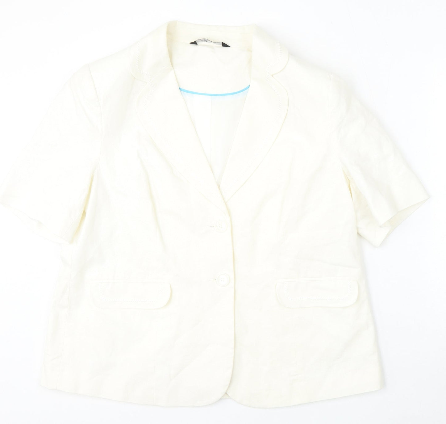 BM Collection Womens Beige  Linen Jacket Blazer Size 20