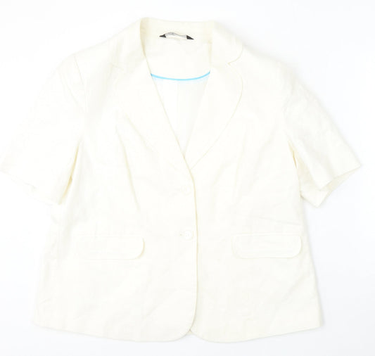 BM Collection Womens Beige  Linen Jacket Blazer Size 20