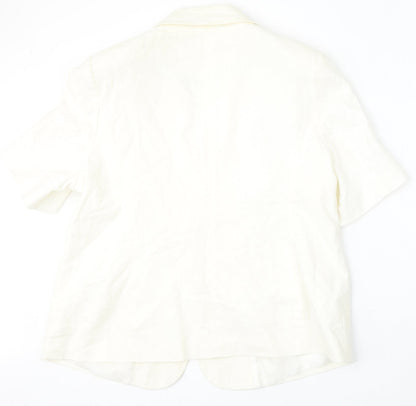 BM Collection Womens Beige  Linen Jacket Blazer Size 20