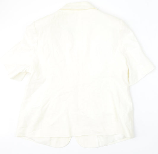 BM Collection Womens Beige  Linen Jacket Blazer Size 20