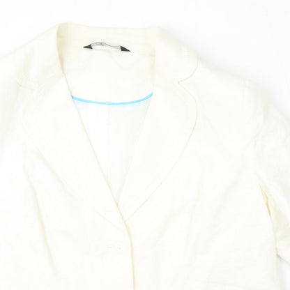 BM Collection Womens Beige  Linen Jacket Blazer Size 20