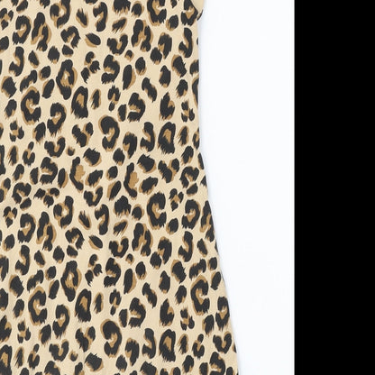 H&M Womens Multicoloured Animal Print Cotton Bodycon  Size 2  Round Neck